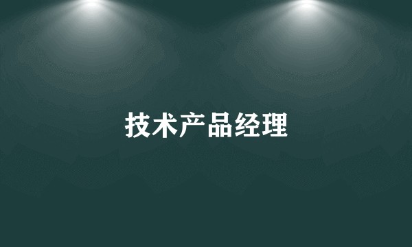 技术产品经理