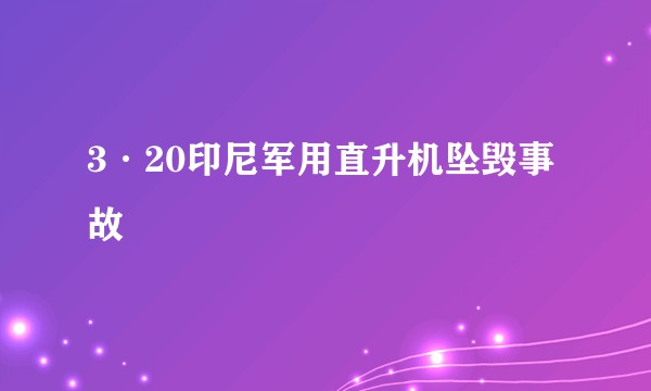 3·20印尼军用直升机坠毁事故