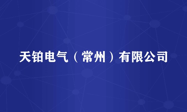 天铂电气（常州）有限公司