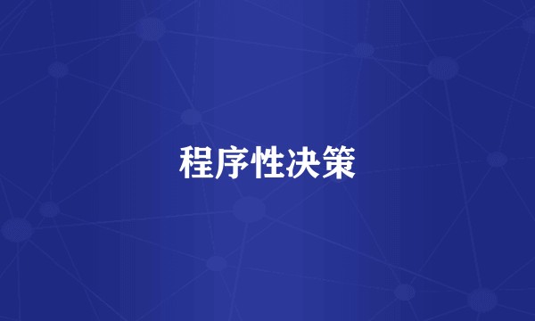 程序性决策