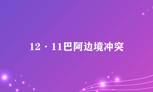 12·11巴阿边境冲突