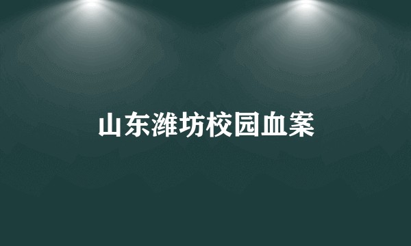 山东潍坊校园血案