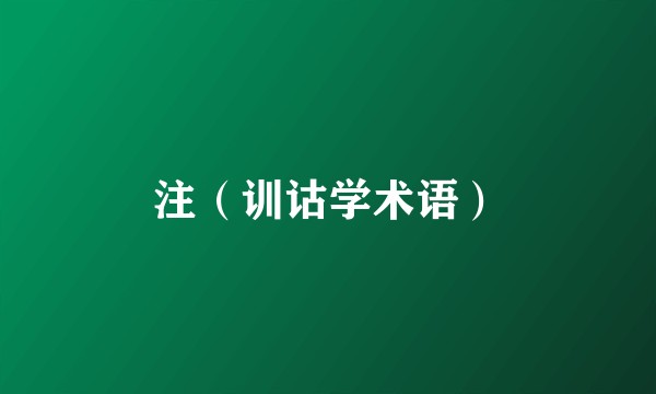 注（训诂学术语）