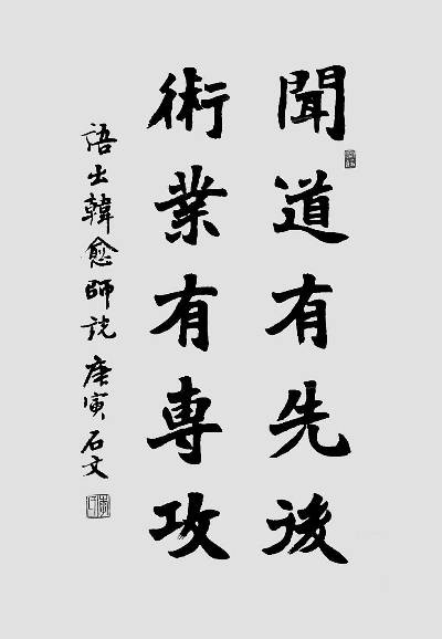 闻道有先后,术业有专攻(出自韩愈《师说》的句子)