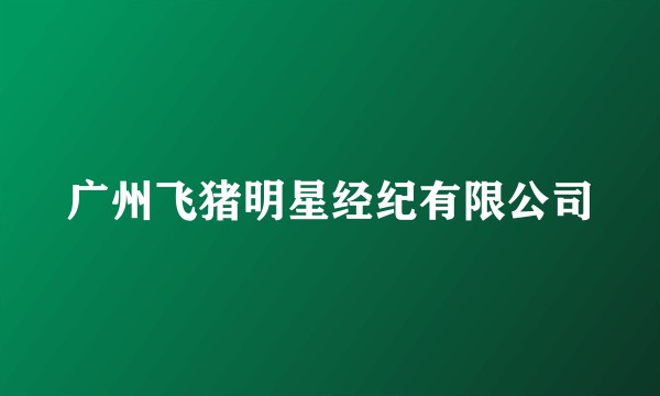 广州飞猪明星经纪有限公司
