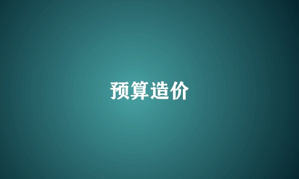 预算造价