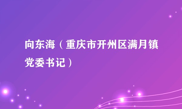 向东海(重庆市开州区满月镇党委书记)