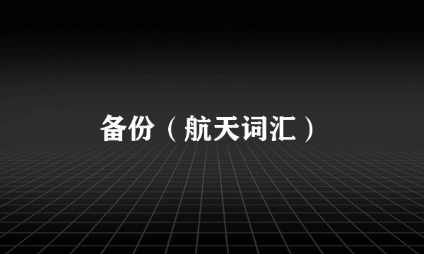 备份（航天词汇）