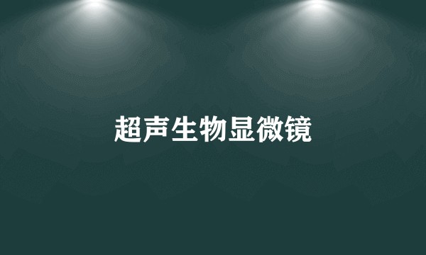 超声生物显微镜