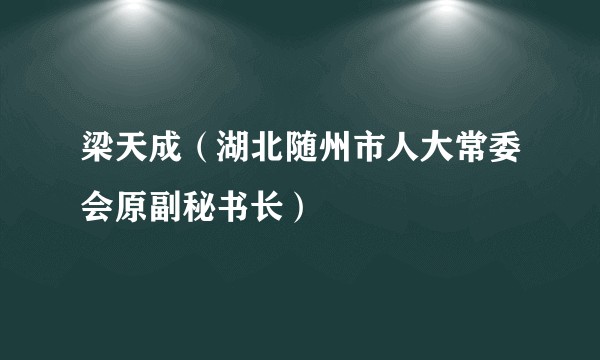 梁天成（湖北随州市人大常委会原副秘书长）