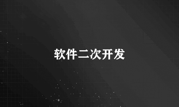 软件二次开发