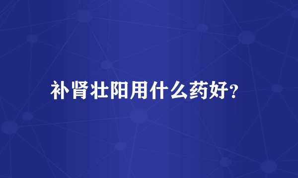 补肾壮阳用什么药好？