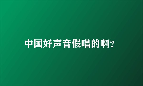 中国好声音假唱的啊？