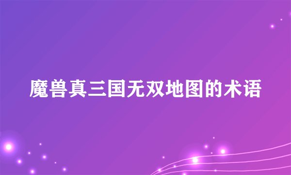 魔兽真三国无双地图的术语