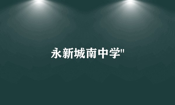 永新城南中学