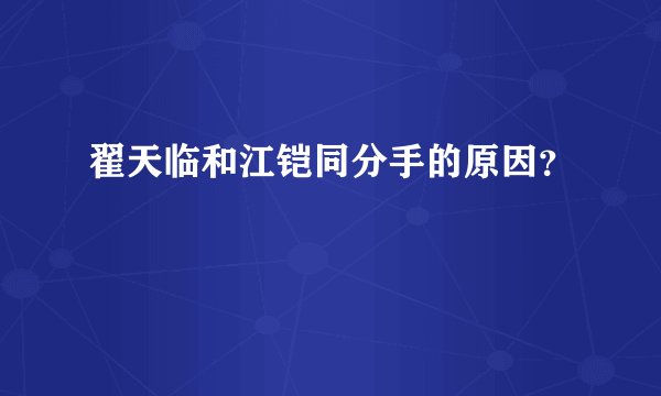 翟天临和江铠同分手的原因？