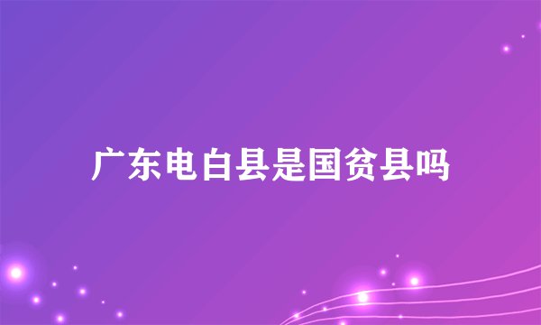 广东电白县是国贫县吗