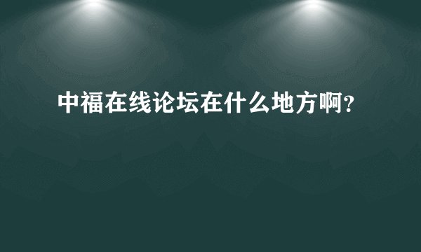 中福在线论坛在什么地方啊？
