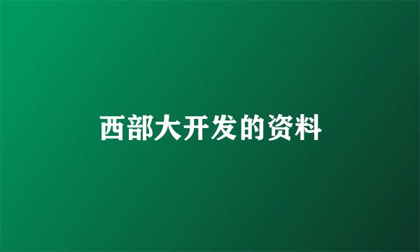 西部大开发的资料
