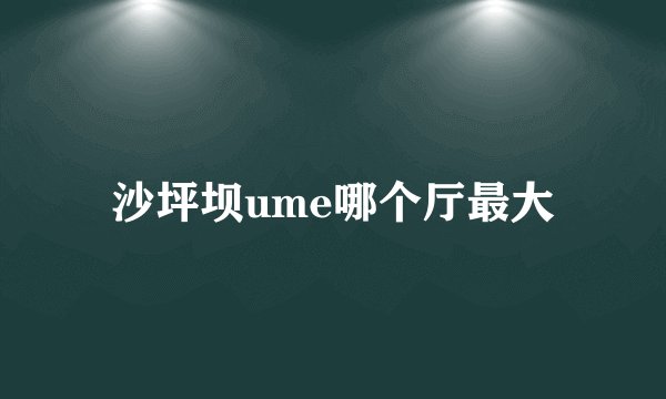 沙坪坝ume哪个厅最大