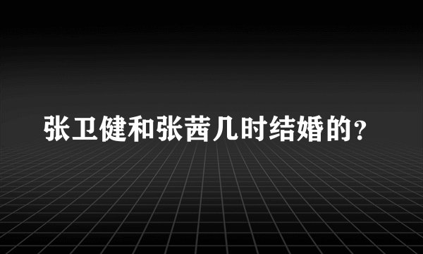 张卫健和张茜几时结婚的？