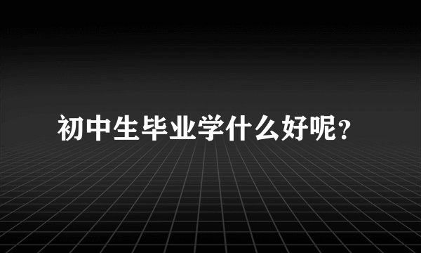 初中生毕业学什么好呢？