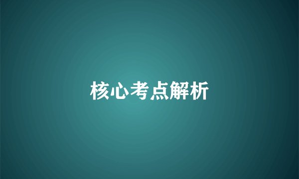 核心考点解析
