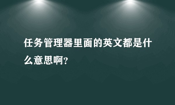 任务管理器里面的英文都是什么意思啊？