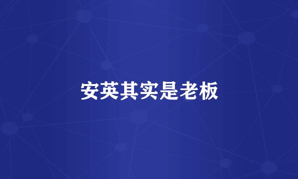 安英其实是老板