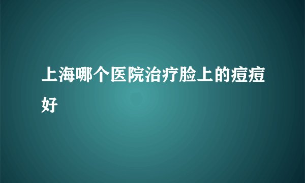 上海哪个医院治疗脸上的痘痘好
