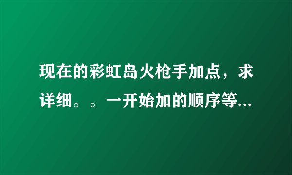 现在的彩虹岛火枪手加点，求详细。。一开始加的顺序等等。。最好带图
