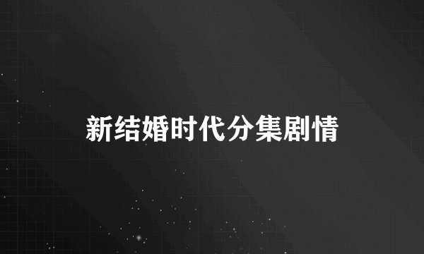 新结婚时代分集剧情