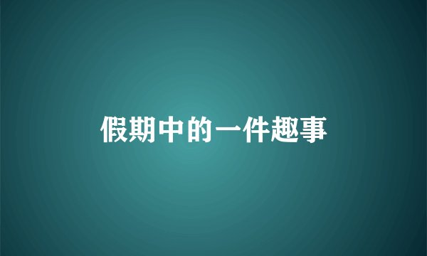假期中的一件趣事
