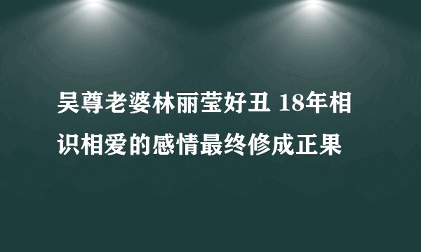 吴尊老婆林丽莹好丑 18年相识相爱的感情最终修成正果