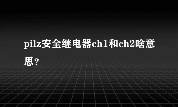 pilz安全继电器ch1和ch2啥意思？