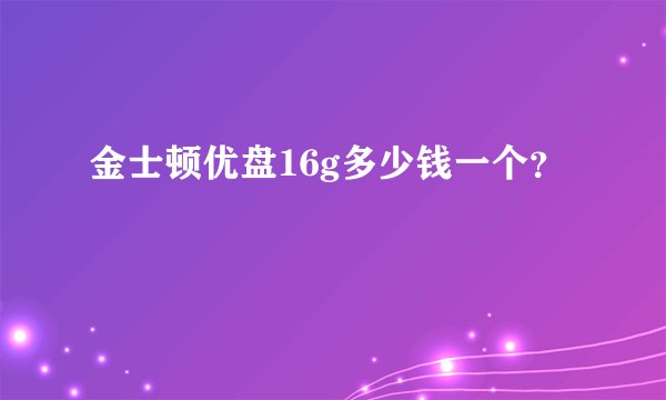 金士顿优盘16g多少钱一个？