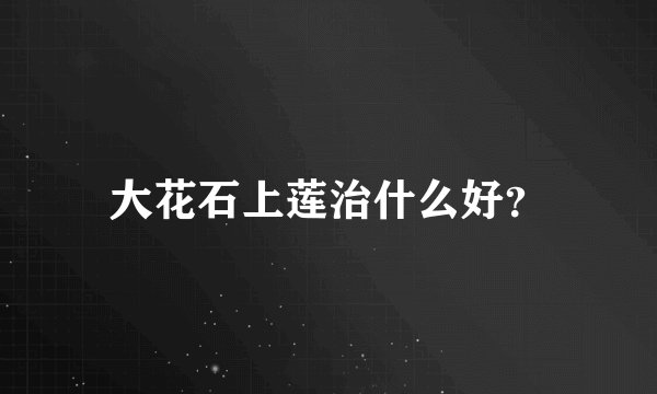 大花石上莲治什么好？