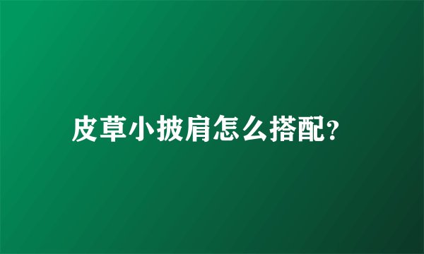 皮草小披肩怎么搭配？