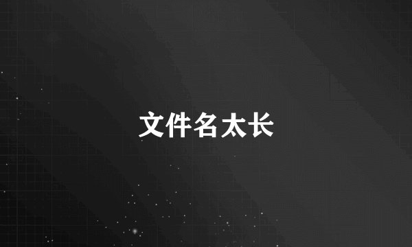 文件名太长