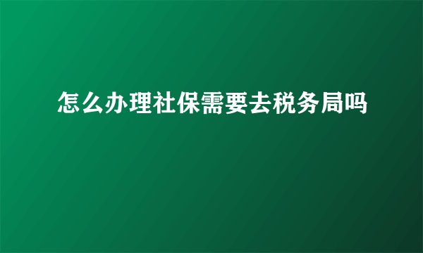 怎么办理社保需要去税务局吗