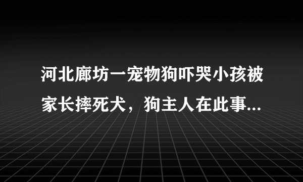 河北廊坊一宠物狗吓哭小孩被家长摔死犬，狗主人在此事中有哪些责任？
