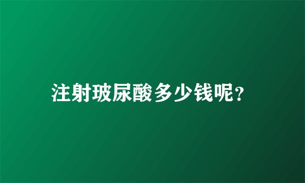 注射玻尿酸多少钱呢？