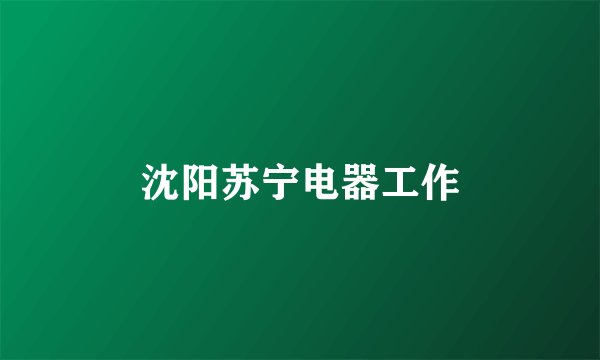 沈阳苏宁电器工作