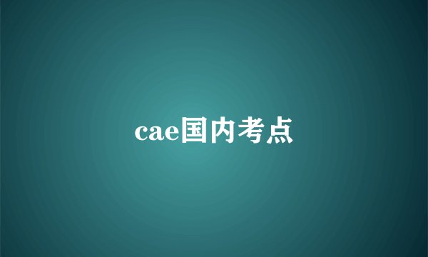 cae国内考点