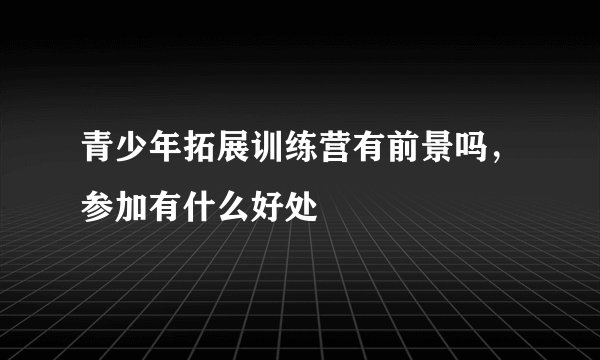 青少年拓展训练营有前景吗，参加有什么好处