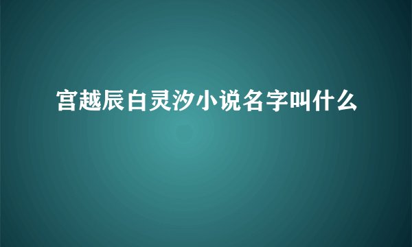 宫越辰白灵汐小说名字叫什么