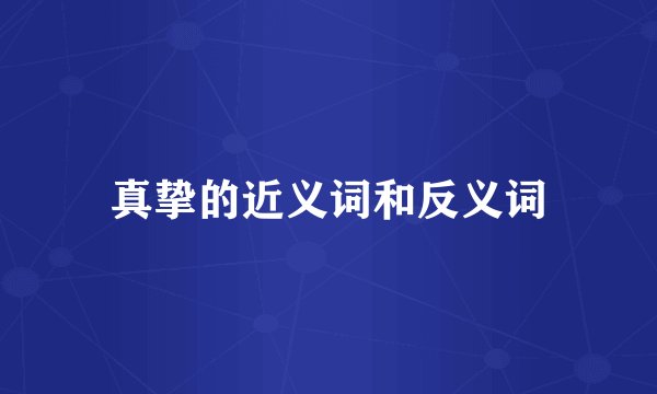 真挚的近义词和反义词