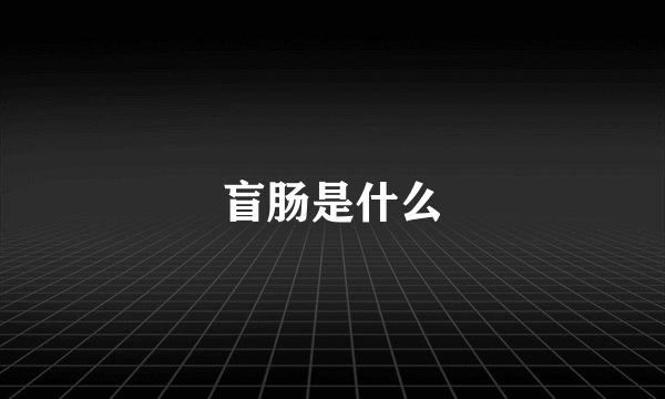 盲肠是什么