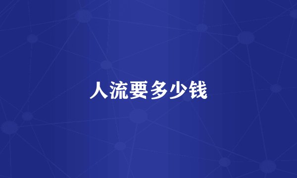 人流要多少钱