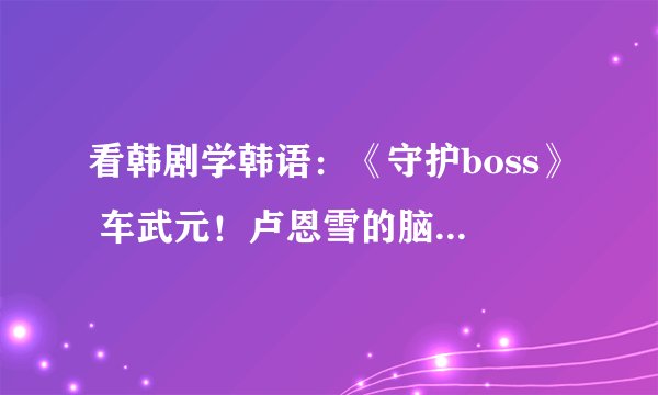 看韩剧学韩语：《守护boss》 车武元！卢恩雪的脑袋是我的！